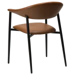 Rover Armchair Vintage Light Brown Art Leather With Black Metal Legs 100370121 05 Back Angle