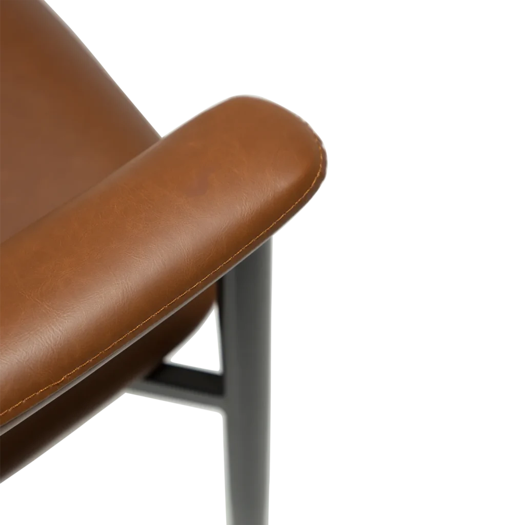 Rover Armchair Vintage Light Brown Art Leather With Black Metal Legs 100370121 10 Detail5