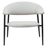 ROVER LOUNGE CHAIR Cashmere Boucle Fabric W. Black Metal Legs 700370105 02 Front