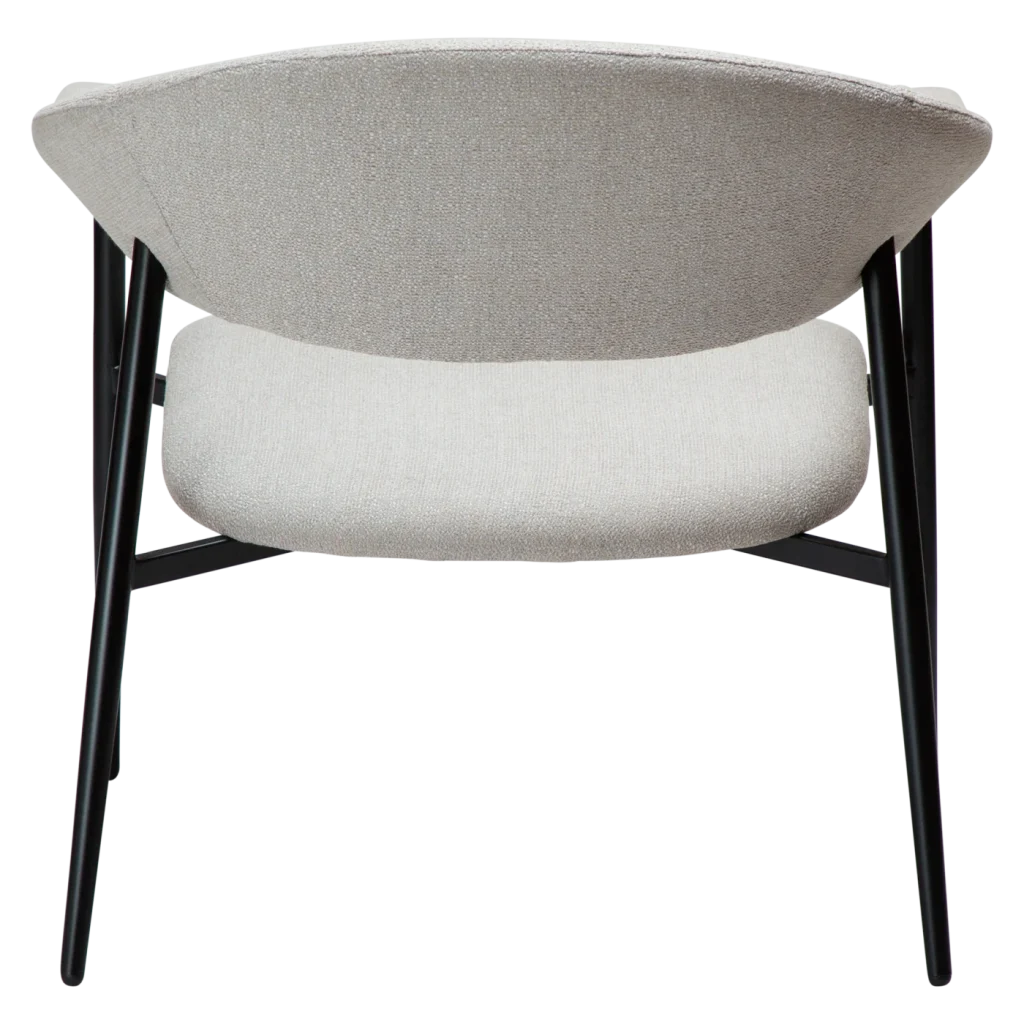 ROVER LOUNGE CHAIR Cashmere Boucle Fabric W. Black Metal Legs 700370105 04 Back