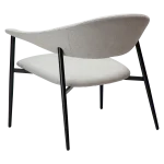 ROVER LOUNGE CHAIR Cashmere Boucle Fabric W. Black Metal Legs 700370105 05 Back Angle