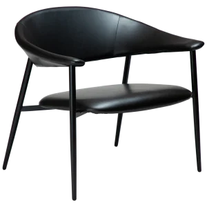 ROVER LOUNGE CHAIR Vintage Black Art. Leather W. Black Metal Legs 700370120 01 Main