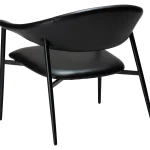 ROVER LOUNGE CHAIR Vintage Black Art. Leather W. Black Metal Legs 700370120 05 Back Angle