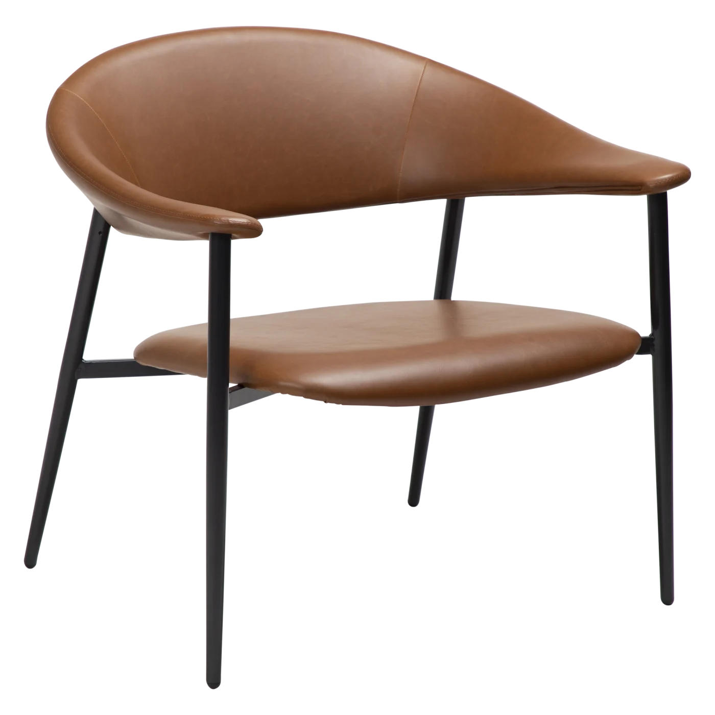 Rover Lounge Chair Vintage Light Brown Art Leather With Black Metal Legs 700370121 01 Main