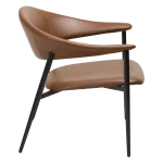 Rover Lounge Chair Vintage Light Brown Art Leather With Black Metal Legs 700370121 03 Profile