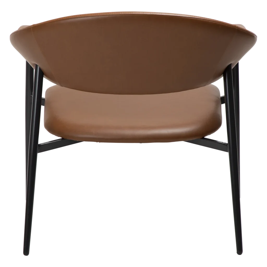 Rover Lounge Chair Vintage Light Brown Art Leather With Black Metal Legs 700370121 04 Back