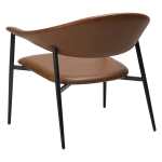 Rover Lounge Chair Vintage Light Brown Art Leather With Black Metal Legs 700370121 05 Back Angle