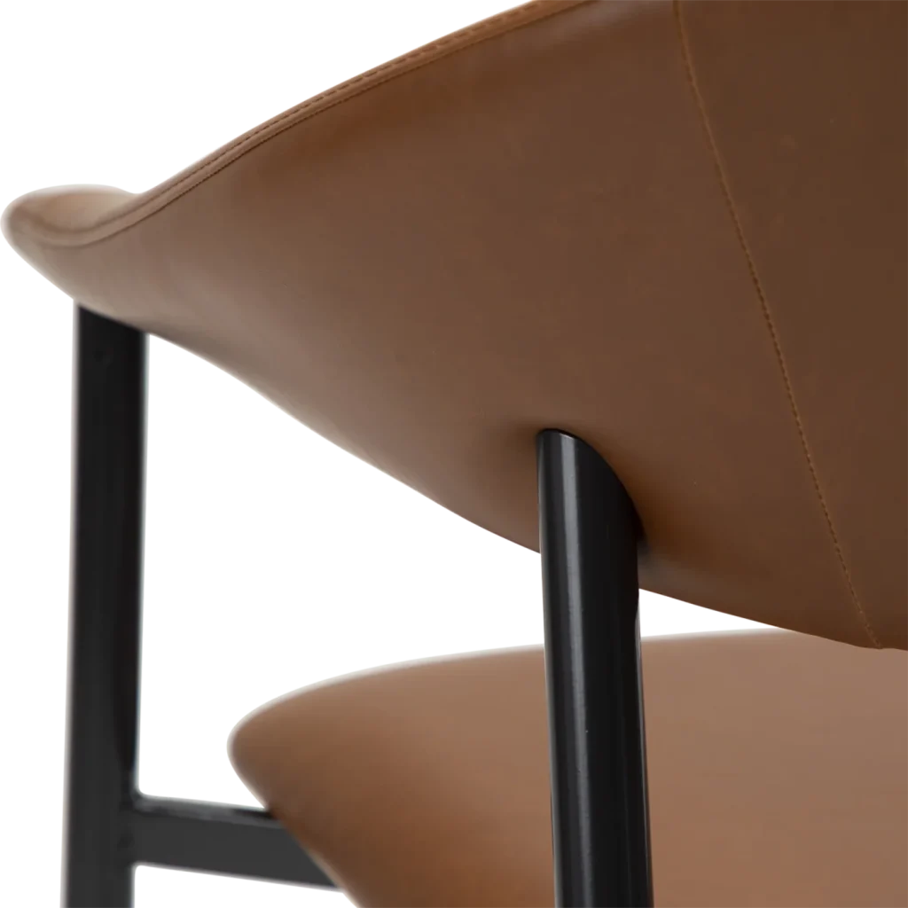 Rover Lounge Chair Vintage Light Brown Art Leather With Black Metal Legs 700370121 06 Detail1