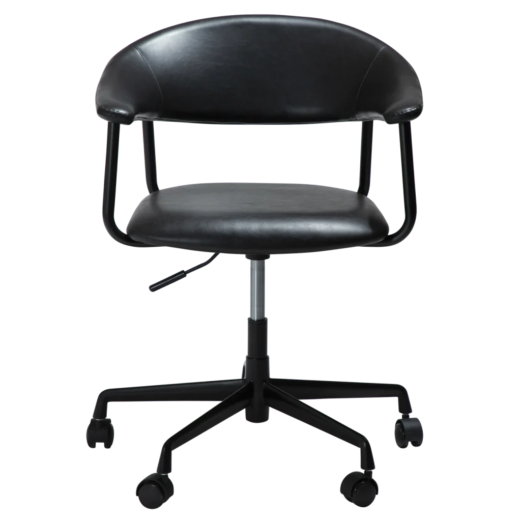 ROVER OFFICE CHAIR Vintage Black Art. Leather W. Black Office Base 800370120 02 Front