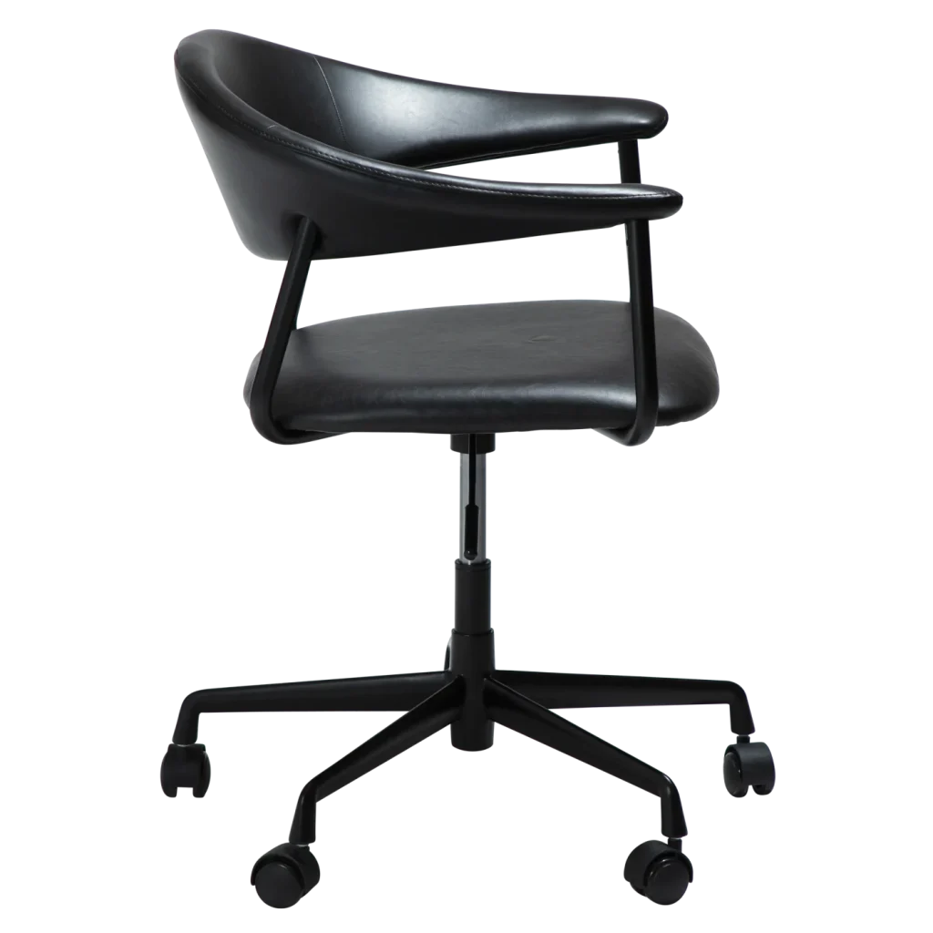 ROVER OFFICE CHAIR Vintage Black Art. Leather W. Black Office Base 800370120 03 Profile