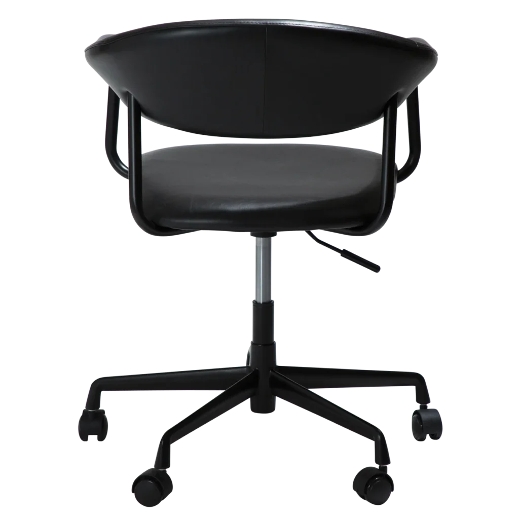 ROVER OFFICE CHAIR Vintage Black Art. Leather W. Black Office Base 800370120 04 Back