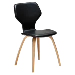 S.I.T CHAIR Vintage Black Art. Leather W. Oak Veneer Legs 100208105 01 Main