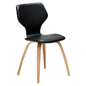 S.I.T CHAIR Vintage Black Art. Leather W. Oak Veneer Legs 100208105 01 Main