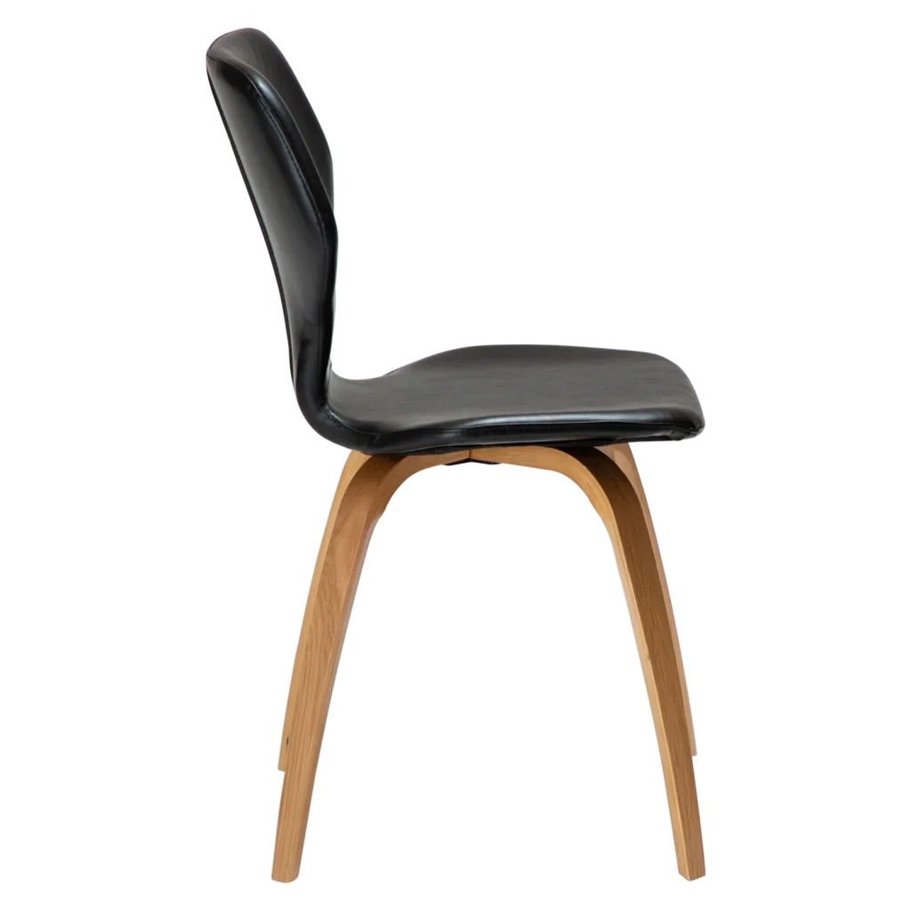 S.I.T CHAIR Vintage Black Art. Leather W. Oak Veneer Legs 100208105 03 Profile