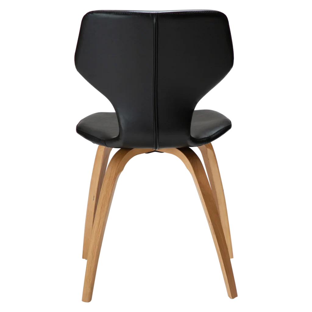 S.I.T CHAIR Vintage Black Art. Leather W. Oak Veneer Legs 100208105 04 Back