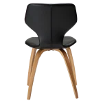 S.I.T CHAIR Vintage Black Art. Leather W. Oak Veneer Legs 100208105 04 Back