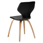S.I.T CHAIR Vintage Black Art. Leather W. Oak Veneer Legs 100208105 05 Back Angle