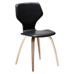 S.I.T CHAIR Vintage Black Art. Leather W. Walnut Veneer Legs 100208111 01 Main