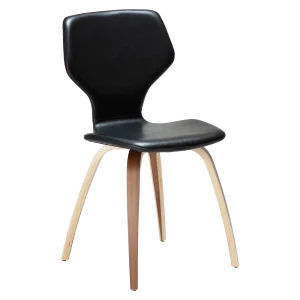 S.I.T CHAIR Vintage Black Art. Leather W. Walnut Veneer Legs 100208111 01 Main