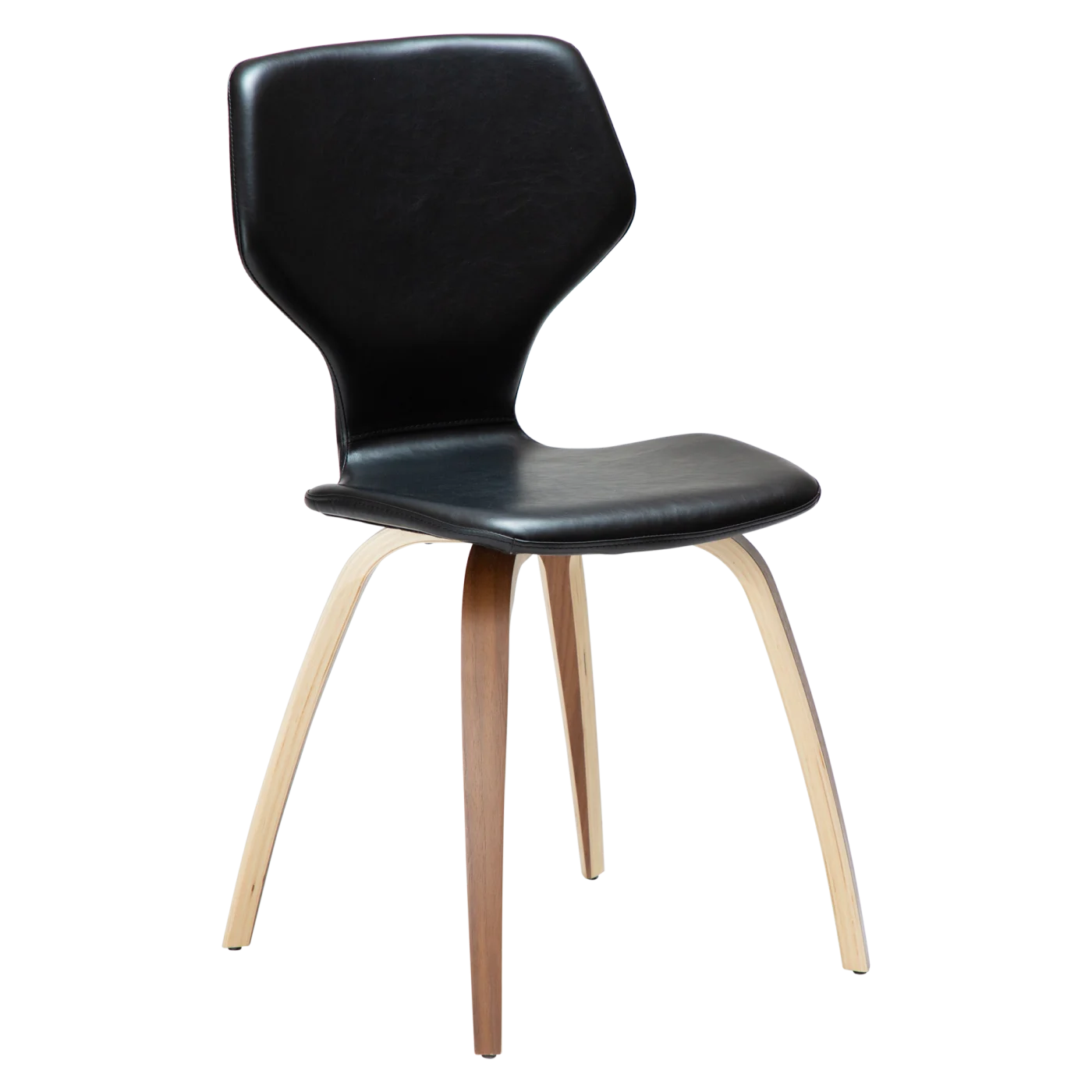 S.I.T CHAIR Vintage Black Art. Leather W. Walnut Veneer Legs 100208111 01 Main