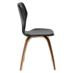 S.I.T CHAIR Vintage Black Art. Leather W. Walnut Veneer Legs 100208111 03 Profile