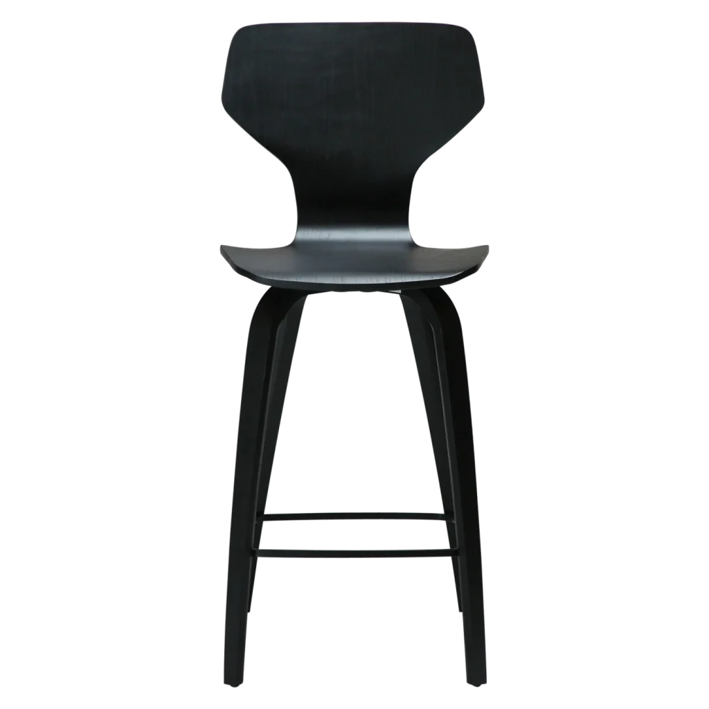 S.I.T COUNTER STOOL Black Stained Oak W. Black Stained Oak Legs 300208103 02 Front