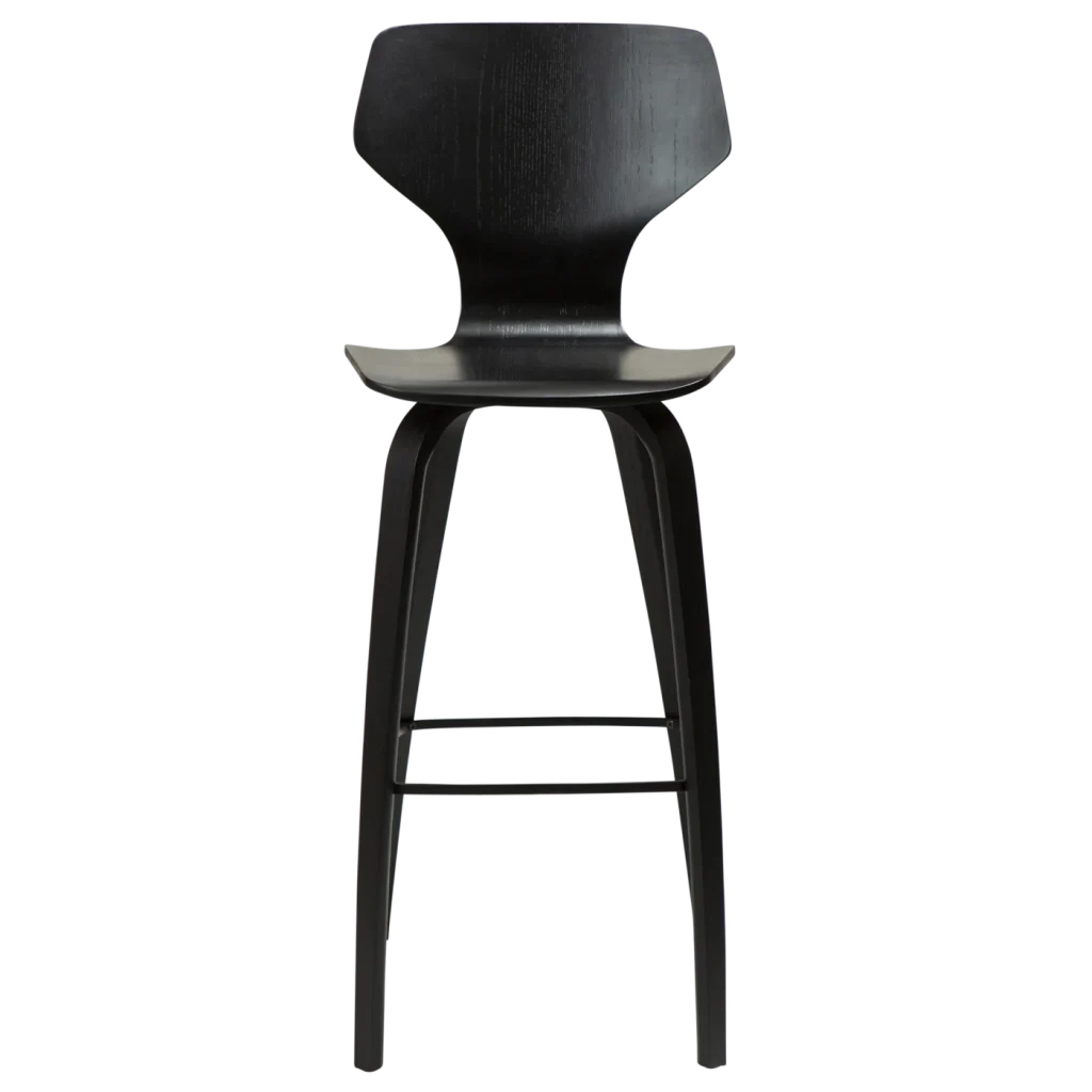 Sit Bar Stool Black Stained Ash Veneer With Black Stained Ash Veneer Legs 200208103 02 Front