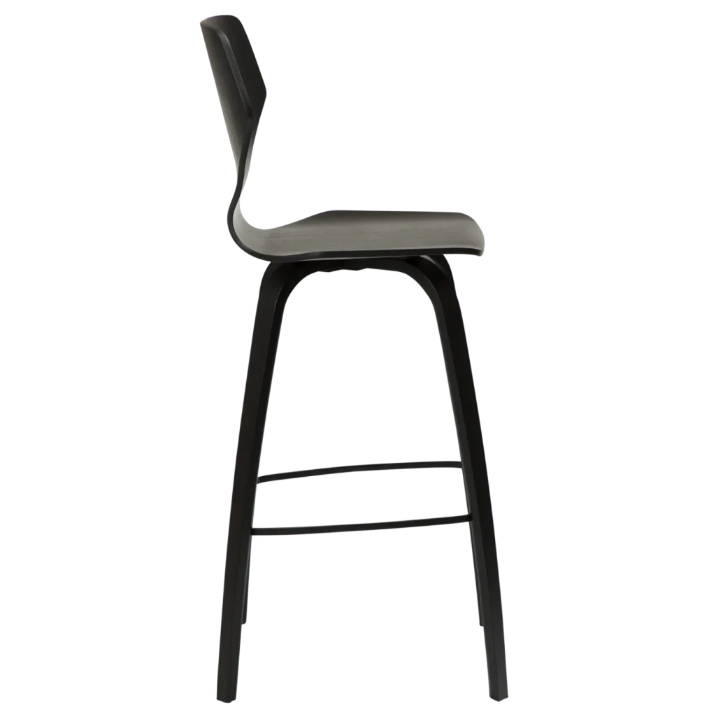 Sit Bar Stool Black Stained Ash Veneer With Black Stained Ash Veneer Legs 200208103 03 Profile