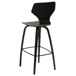 Sit Bar Stool Black Stained Ash Veneer With Black Stained Ash Veneer Legs 200208103 05 Back Angle