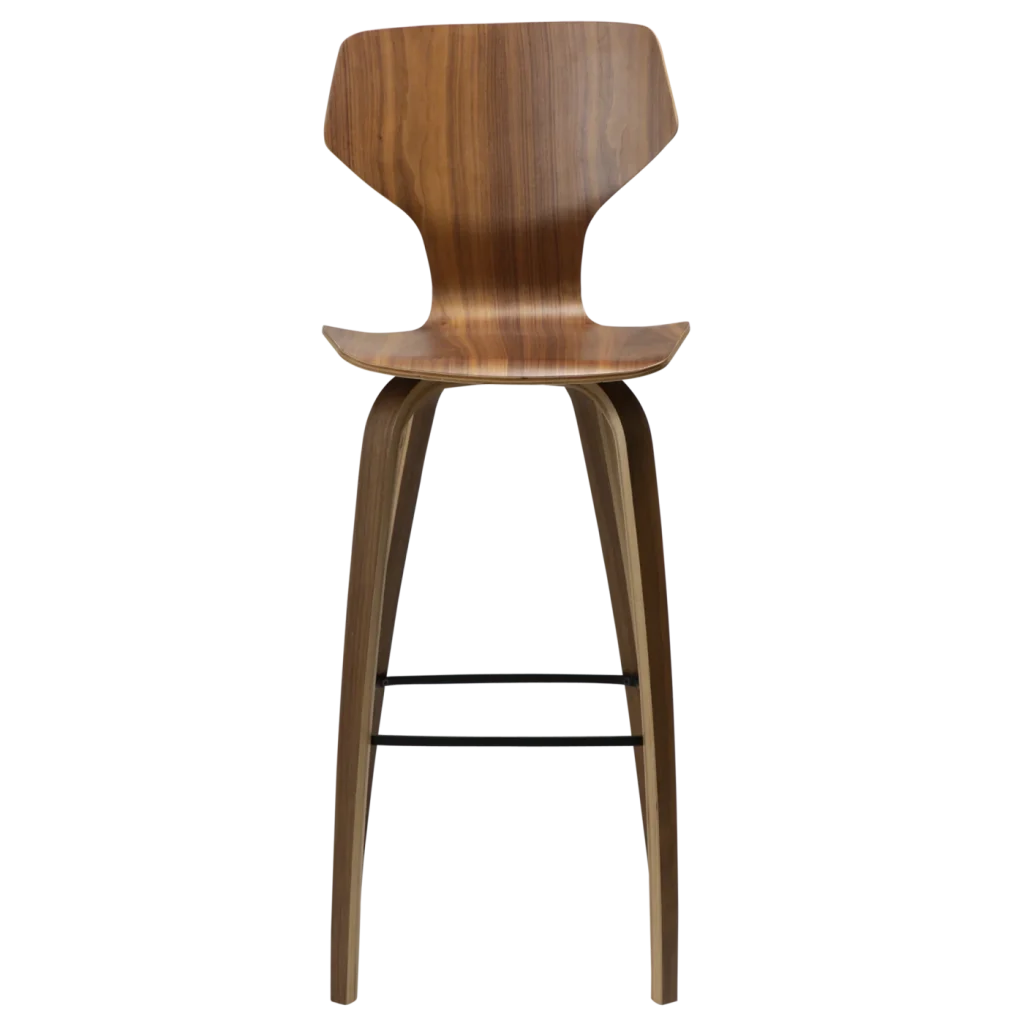 Sit Bar Stool Walnut Veneer With Walnut Veneer Legs 200208102 02 Front