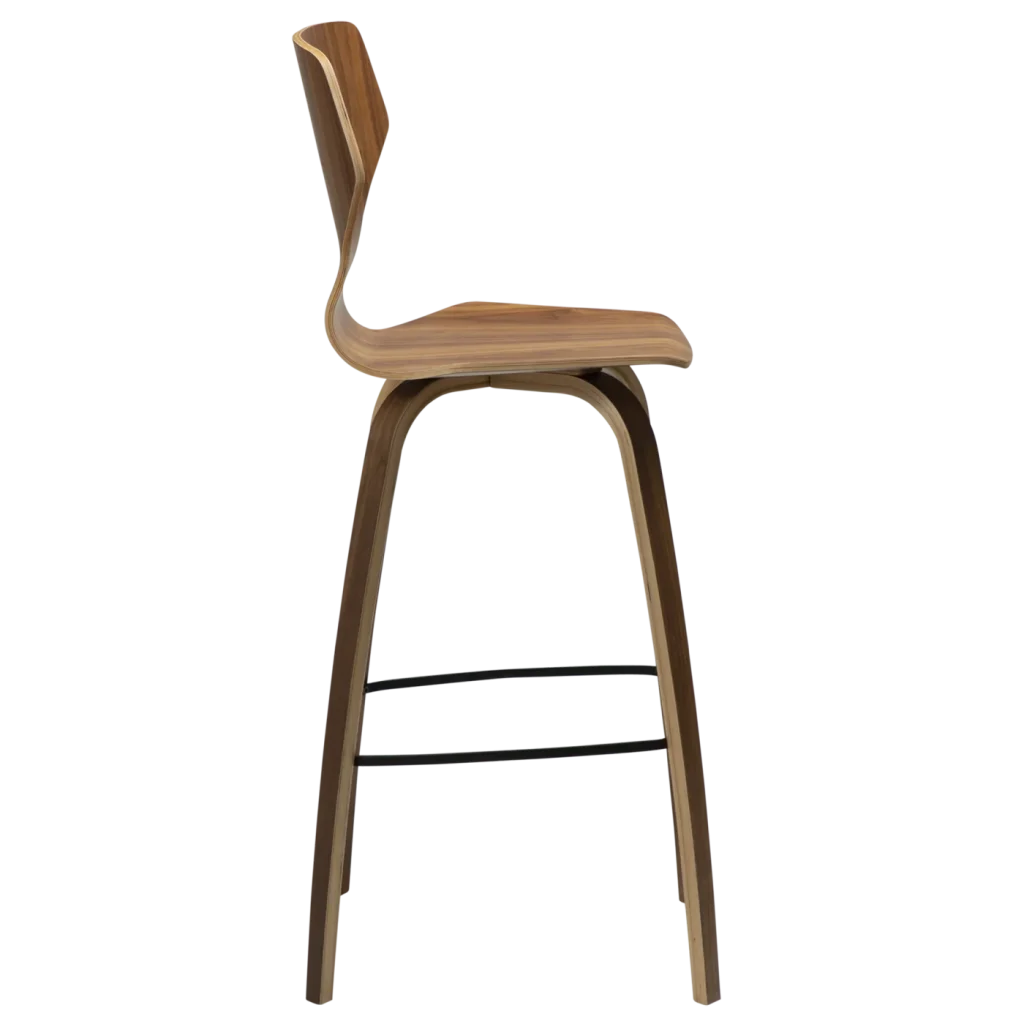 Sit Bar Stool Walnut Veneer With Walnut Veneer Legs 200208102 03 Profile