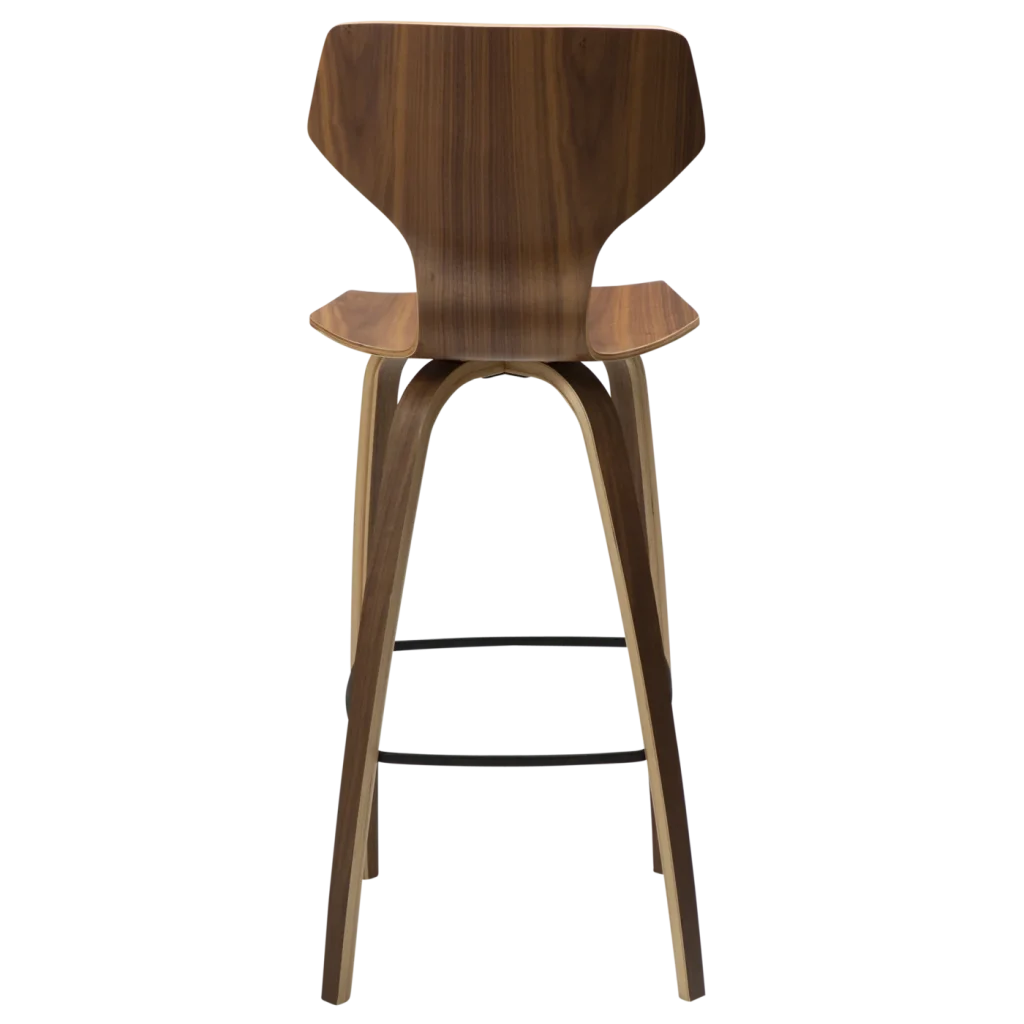 Sit Bar Stool Walnut Veneer With Walnut Veneer Legs 200208102 04 Back