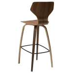 Sit Bar Stool Walnut Veneer With Walnut Veneer Legs 200208102 05 Back Angle