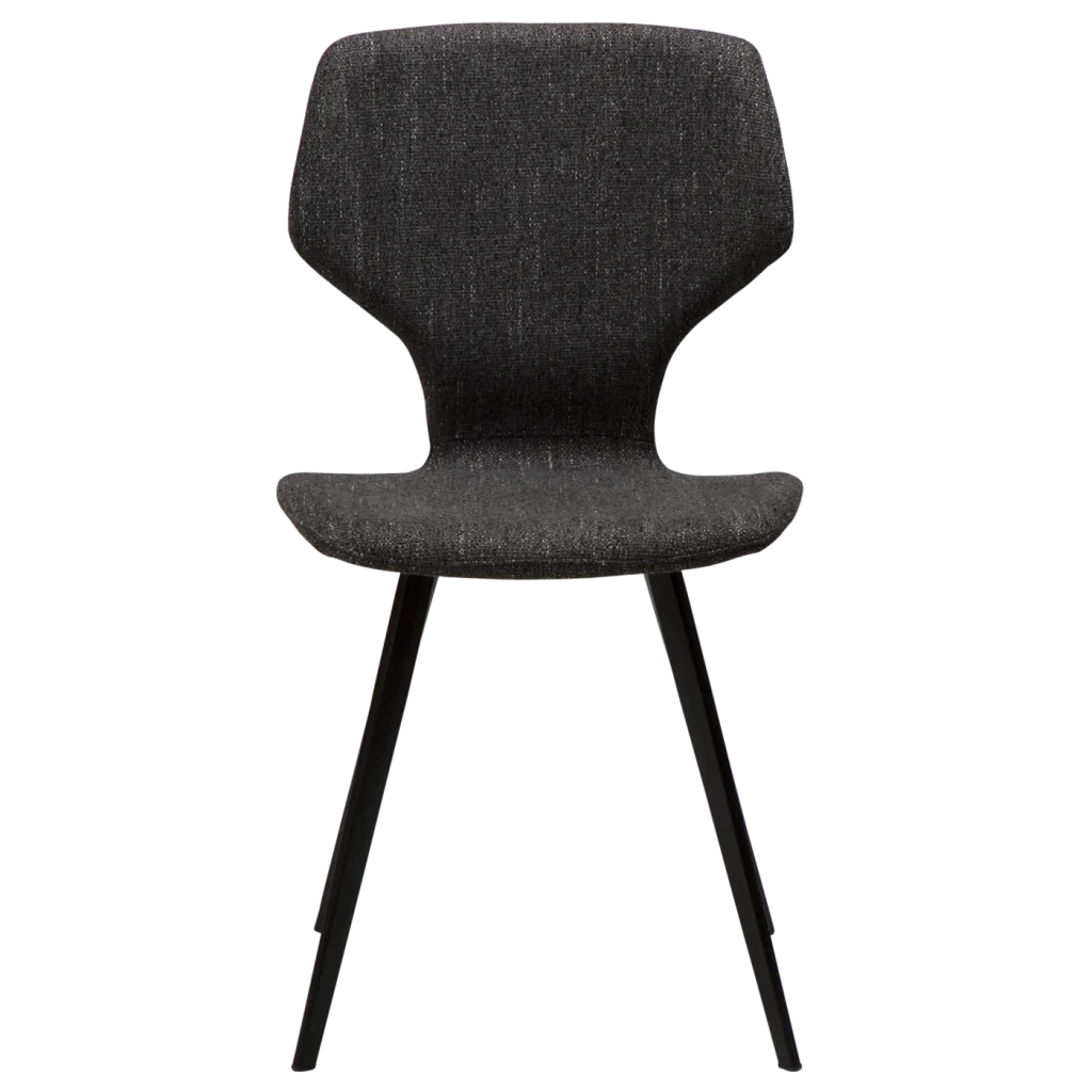 Sit Chair Raven Black Boucle Fabric With Black Metal Legs 100208109 02 Front