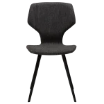 Sit Chair Raven Black Boucle Fabric With Black Metal Legs 100208109 02 Front
