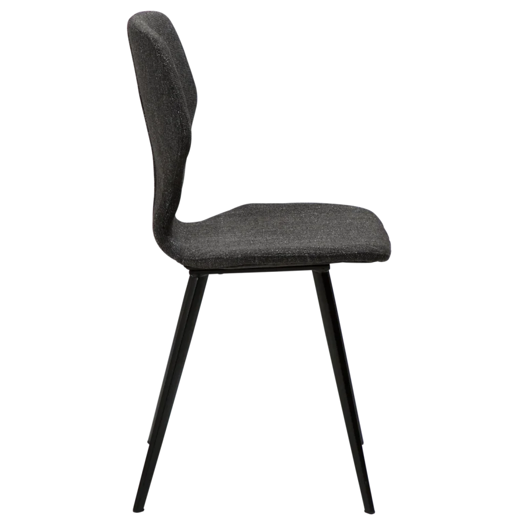 Sit Chair Raven Black Boucle Fabric With Black Metal Legs 100208109 03 Profile
