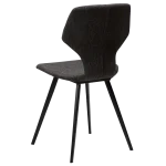 Sit Chair Raven Black Boucle Fabric With Black Metal Legs 100208109 05 Back Angle