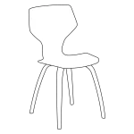 Sit Chair Veneer Legs 01 Drawing