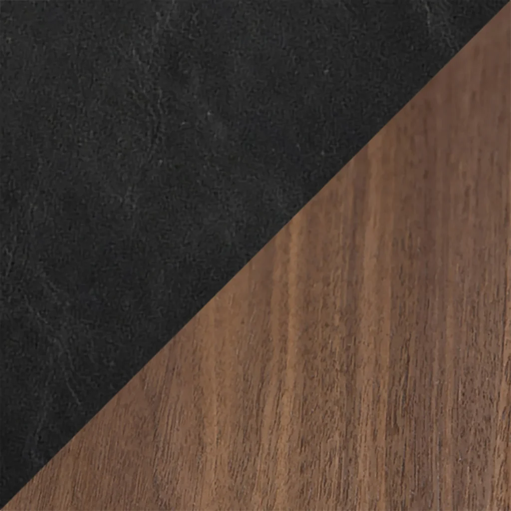 Sit Chair Veneer Legs 02 Colour Swatch Vin Black Art Leather Walnut