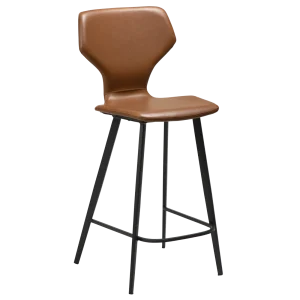 Sit Counter Stool Vintage Light Brown Art Leather Black Metal Legs 300208106 01 Main