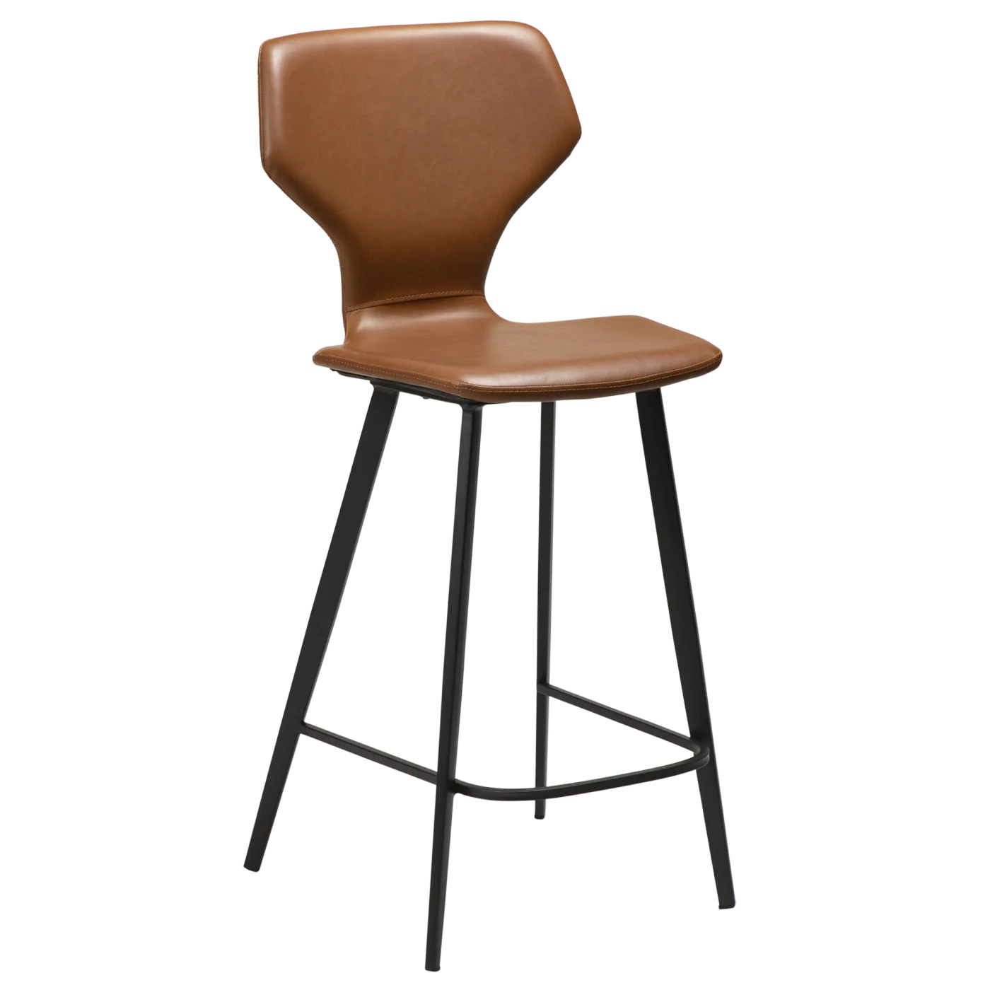 Sit Counter Stool Vintage Light Brown Art Leather Black Metal Legs 300208106 01 Main