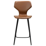 Sit Counter Stool Vintage Light Brown Art Leather Black Metal Legs 300208106 02 Front