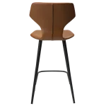Sit Counter Stool Vintage Light Brown Art Leather Black Metal Legs 300208106 04 Back