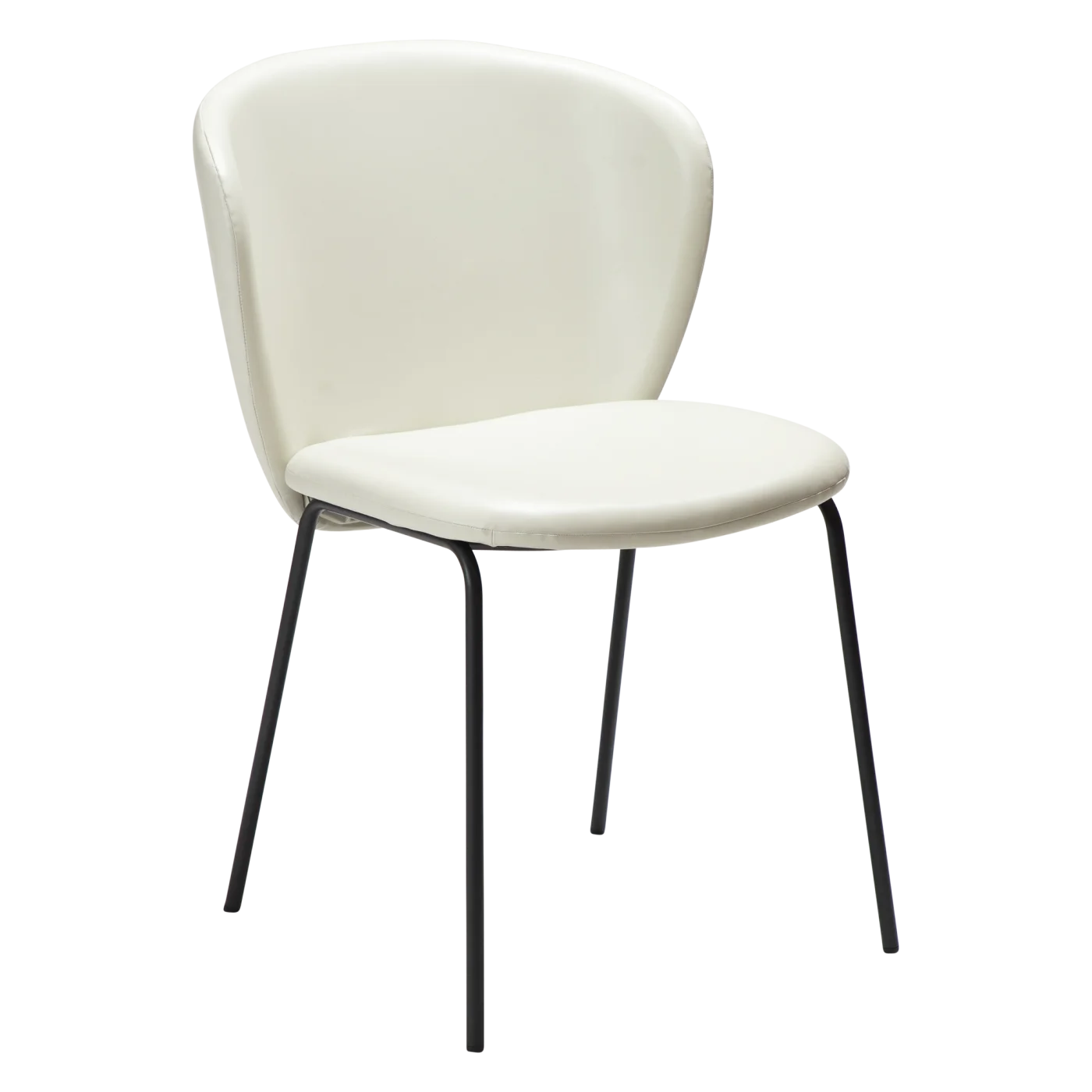 Stay Chair Bone White Art Leather With Black Metal Legs 100202203 01 Main