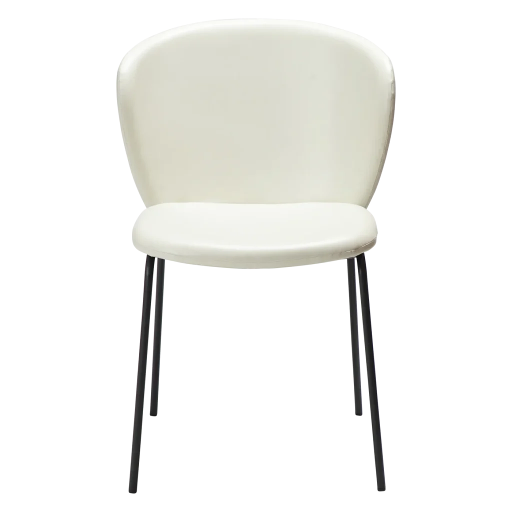 Stay Chair Bone White Art Leather With Black Metal Legs 100202203 02 Front