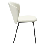 Stay Chair Bone White Art Leather With Black Metal Legs 100202203 03 Profile