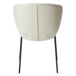 Stay Chair Bone White Art Leather With Black Metal Legs 100202203 04 Back