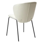 Stay Chair Bone White Art Leather With Black Metal Legs 100202203 05 Back Angle