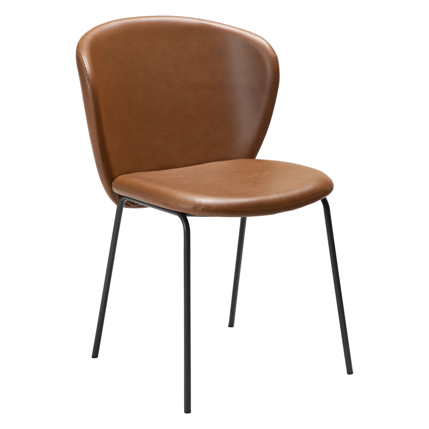 Stay Chair Vintage Light Brown Art Leather With Black Metal Legs 100202201 01 Main