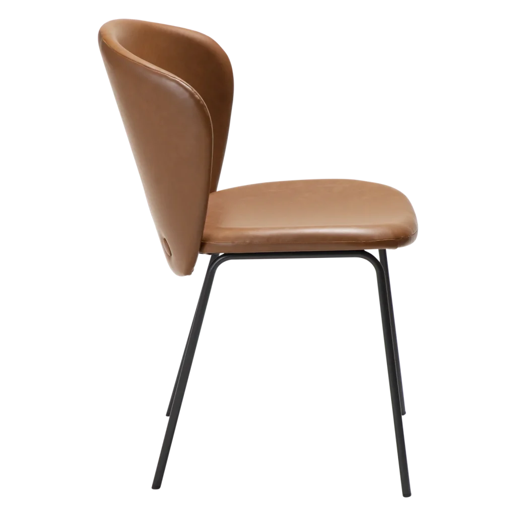 Stay Chair Vintage Light Brown Art Leather With Black Metal Legs 100202201 03 Profile
